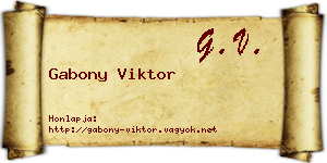 Gabony Viktor névjegykártya